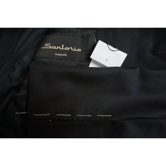 Sartorio x Kiton S110s Wool Solid Black Sport Coat Jacket Sz 36R Brand New